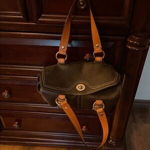 Coach Dark Brown Leather Shoulder Bag